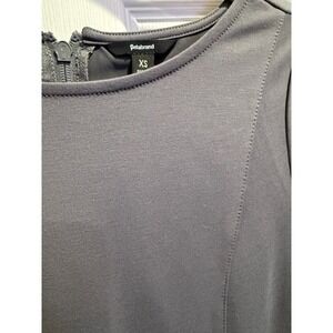 Betabrand Womens Gray Sheath Dress Button Detail Short Sleeve Business Casual XS